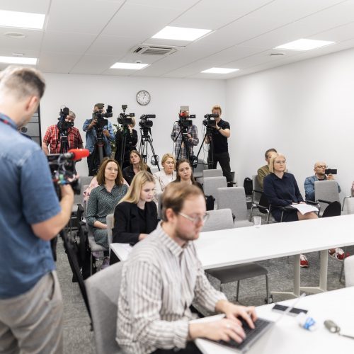 M. Sinkevičiaus spaudos konferencija  © I. Gelūno / BNS nuotr.