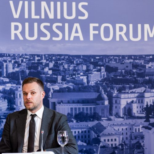 Vilniaus Rusijos forumo spaudos konferencija  © Ž. Gedvilos / BNS nuotr.