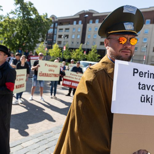 Ūkininkų protestas prie Seimo  © P. Peleckio / BNS nuotr.