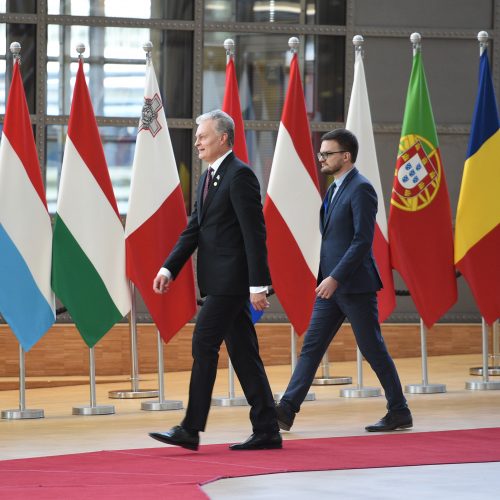G. Nausėda – ES viršūnių susitikime  © R. Dačkaus / Prezidentūros nuotr.