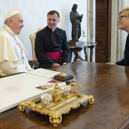 Lietuvos premjerė susitiko su popiežiumi  © „Vatican Media“ nuotr.