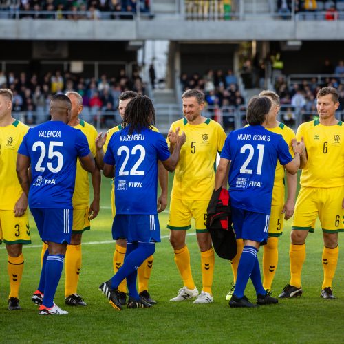  Pasaulio futbolo legendų rungtynės su legendiniais Lietuvos futbolininkais  © T. Biliūno/BNS nuotr.