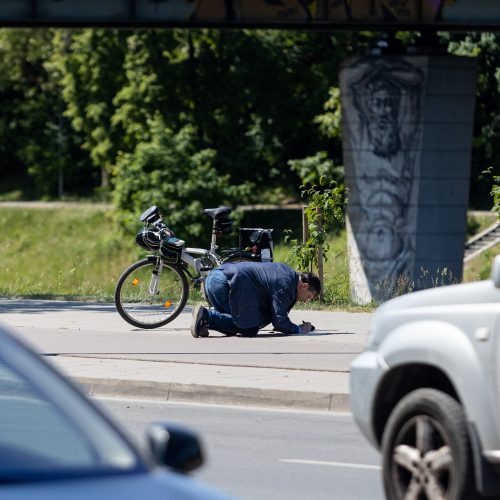 Prieš TS-LKD būstinę – pirmalaikiams partijos rinkimams skirta akcija  © P. Peleckio / BNS nuotr.