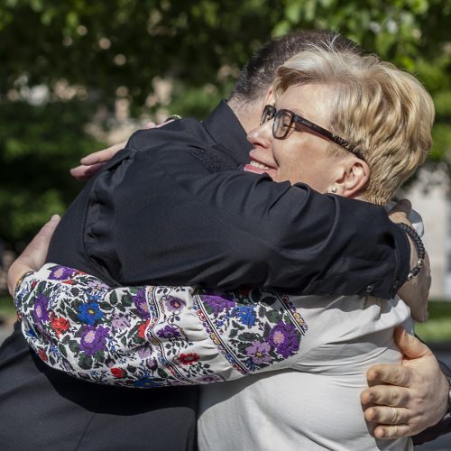 I. Šimonytė susitiko su Ukrainos Aukščiausiosios Rados Pirmininku R. Stefančiuku  © I. Gelūno/BNS nuotr..