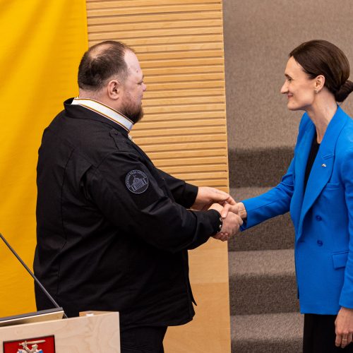 Ukrainos Aukščiausiosios Rados Pirmininkui Ruslanui Stefančukui įteikta A. Stulginskio žvaigždė  © P. Peleckio / BNS nuotr.