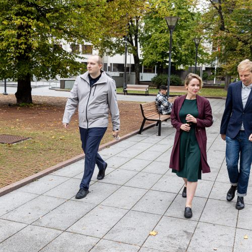 G. Jakštas susitiko su protestuojančiais mokytojais