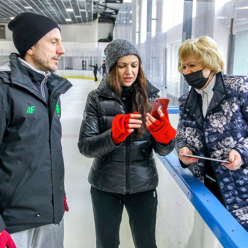 Šokių ant ledo olimpiečių treniruotė Kaune  © Evaldo Šemioto nuotr.