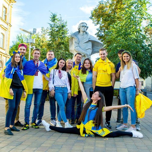 Vilnių užplūdo Ukrainos futbolo fanai  © Evaldo Šemioto nuotr.