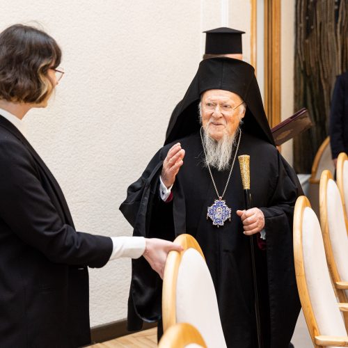 I. Šimonytė susitiko su Konstantinopolio patriarchu Baltramiejumi I  © P. Peleckio / BNS nuotr.