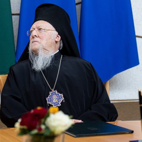 I. Šimonytė susitiko su Konstantinopolio patriarchu Baltramiejumi I  © P. Peleckio / BNS nuotr.