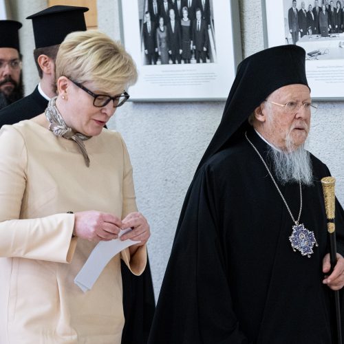 I. Šimonytė susitiko su Konstantinopolio patriarchu Baltramiejumi I  © P. Peleckio / BNS nuotr.