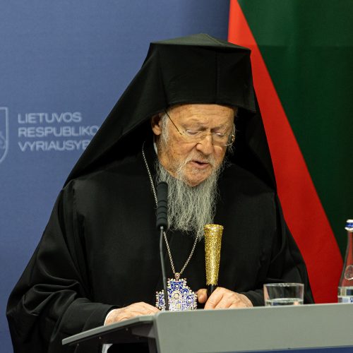 I. Šimonytė susitiko su Konstantinopolio patriarchu Baltramiejumi I  © P. Peleckio / BNS nuotr.