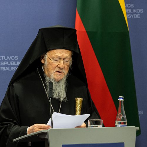 I. Šimonytė susitiko su Konstantinopolio patriarchu Baltramiejumi I  © P. Peleckio / BNS nuotr.