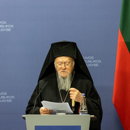 I. Šimonytė susitiko su Konstantinopolio patriarchu Baltramiejumi I  © P. Peleckio / BNS nuotr.