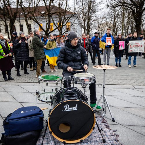 Protestas prie Kauno savivaldybės  © T Biliūno / BNS nuotr.