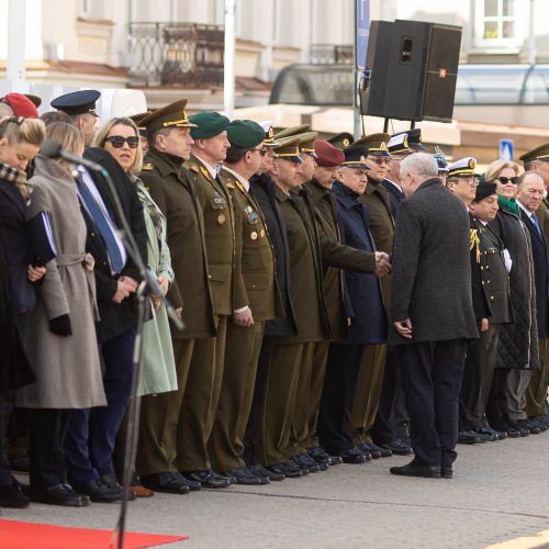 Krašto apsaugos ministrų pasikeitimo ceremonija  © G. Skaraitienės / BNS nuotr.