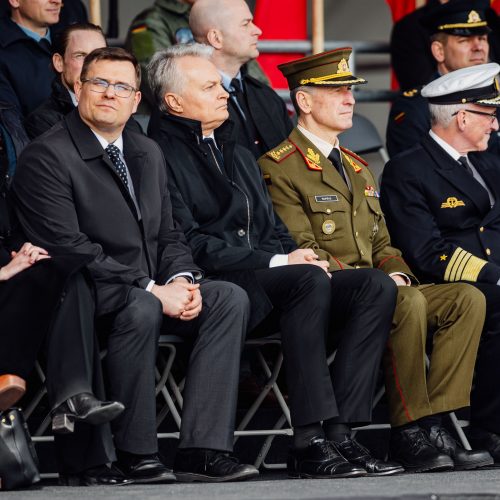 NATO oro policijos misiją Baltijos šalyse vykdančių pajėgų apsikeitimo ceremonija  © S. Lisausko / BNS nuotr.