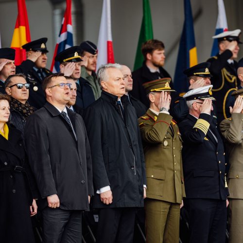 NATO oro policijos misiją Baltijos šalyse vykdančių pajėgų apsikeitimo ceremonija  © S. Lisausko / BNS nuotr.