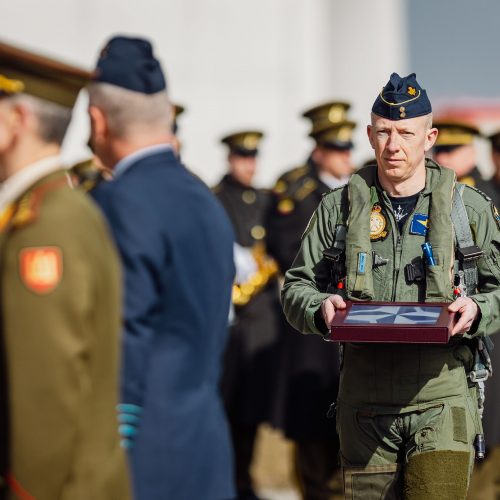 NATO oro policijos misiją Baltijos šalyse vykdančių pajėgų apsikeitimo ceremonija  © S. Lisausko / BNS nuotr.