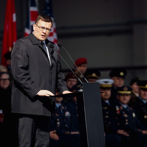 NATO oro policijos misiją Baltijos šalyse vykdančių pajėgų apsikeitimo ceremonija  © S. Lisausko / BNS nuotr.