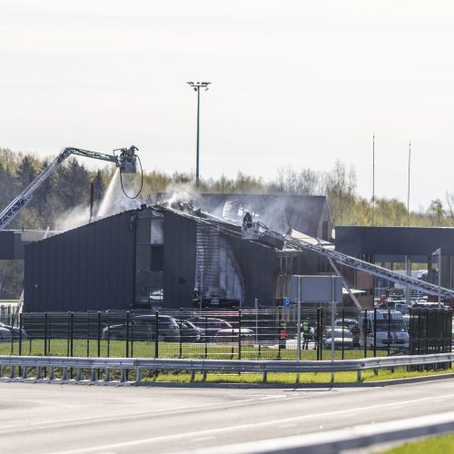 Medininkų pasienio punkte kilo gaisras  © I. Gelūno / BNS, Muitinės kriminalinės tarnybos nuotr.