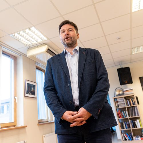 Švietimo darbuotojų profesinės sąjungos atstovų ir ministro susitikimas  © P. Peleckio / BNS nuotr.