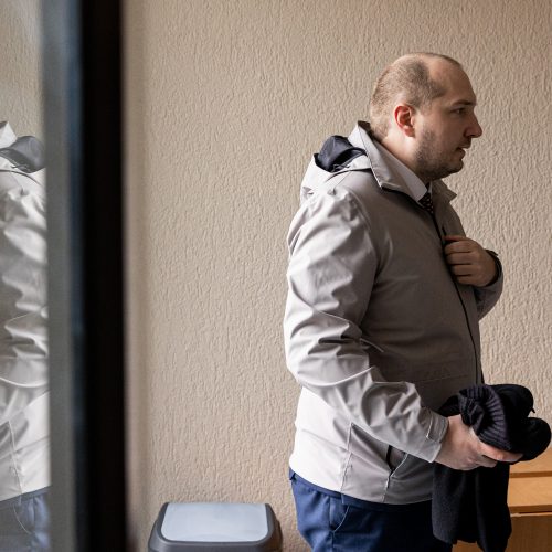 Švietimo darbuotojų profesinės sąjungos atstovų ir ministro susitikimas  © P. Peleckio / BNS nuotr.