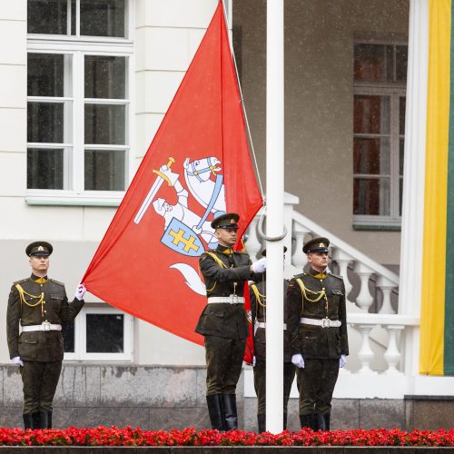 Valstybės vėliavų pakėlimo ceremonija  © I. Gelūno / BNS nuotr.