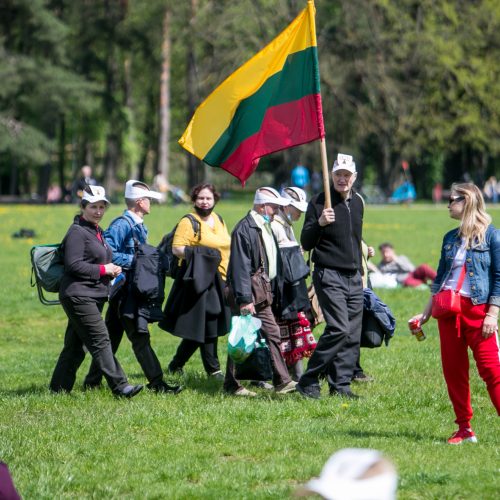 Vingio parke renkasi „Didžiojo šeimos gynimo maršo“ dalyviai  © Vilmanto Raupelio nuotr.