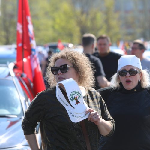 „Didžiojo šeimos gynimo maršo“ dalyvių pasiruošimas Akademijoje  © Laimučio Brundzos, Aliaus Koroliovo nuotr.