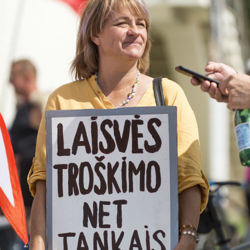 Protestas prieš privalomą testavimą ir skiepus  © Butauto Barausko nuotr.