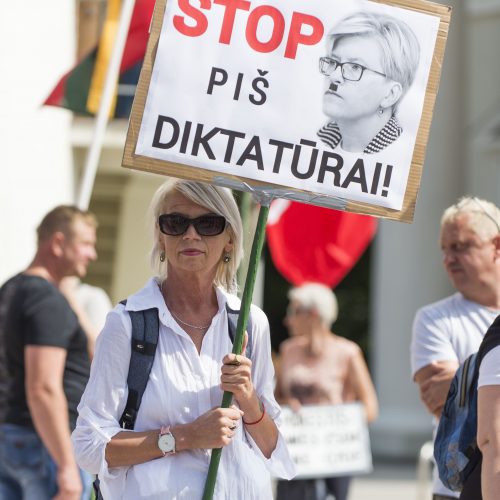 Protestas prieš privalomą testavimą ir skiepus  © Butauto Barausko nuotr.