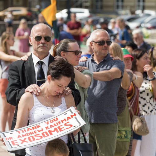 Protestas prieš privalomą testavimą ir skiepus  © Butauto Barausko nuotr.