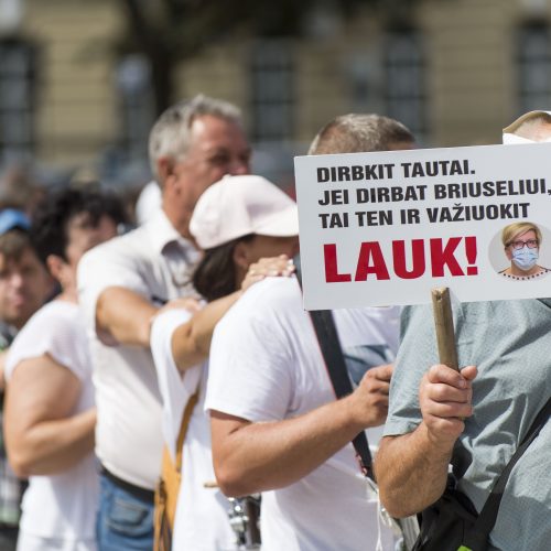 Protestas prieš privalomą testavimą ir skiepus  © Butauto Barausko nuotr.