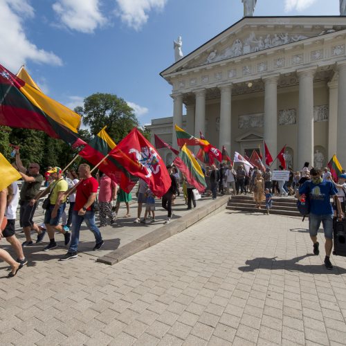 Protestas prieš privalomą testavimą ir skiepus  © Butauto Barausko nuotr.