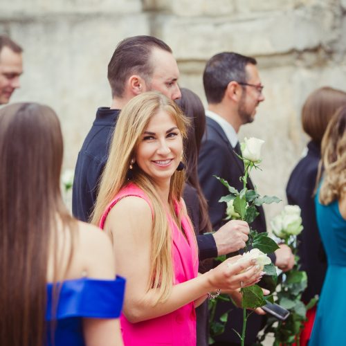 Švč. Mergelės Marijos Ramintojos bažnyčioje susituokė modelis J. Kazlauskytė  © I. Gelūno / Fotobanko nuotr.