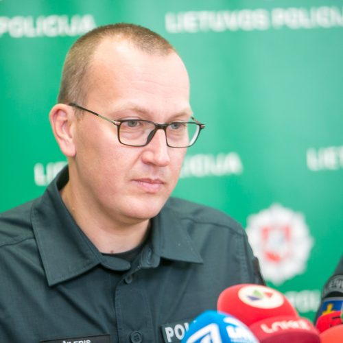 Spaudos konferencija dėl korupcijos skandalo Kauno policijoje  © Vilmanto Raupelio nuotr.