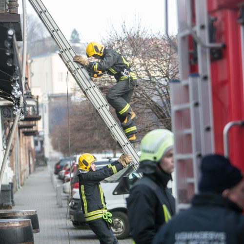 Laisvės alėjoje – gausios ugniagesių pajėgos  © Vilmanto Raupelio nuotr.