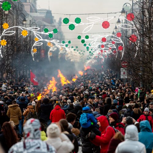 Gedimino prospekte suliepsnojo 30 Laisvės laužų  © G. Skaraitienės / Fotobanko nuotr.