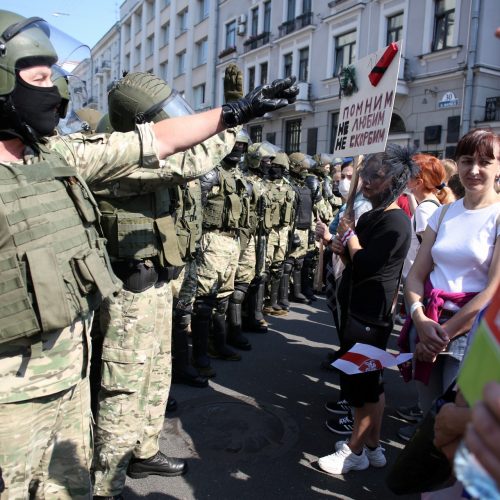 Per A. Lukašenkos gimtadienį – tūkstantinės minios protestas  © Scanpix nuotr.