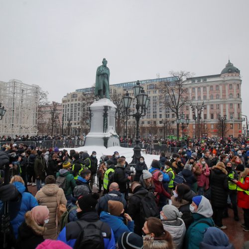 Maskvoje areštuojami protestuojantys A. Navalno šalininkai  © Scanpix nuotr.