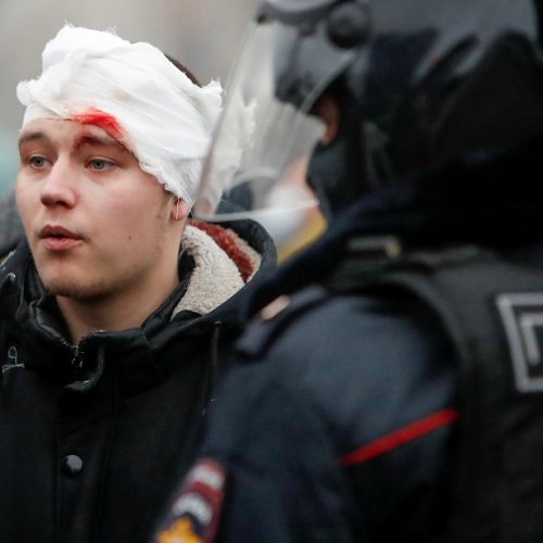 Maskvoje areštuojami protestuojantys A. Navalno šalininkai  © Scanpix nuotr.