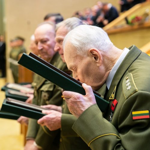 Laisvės premijos įteikimo partizanams ceremonija  © Dainiaus Labučio (ELTA), LR Seimo nuotr.