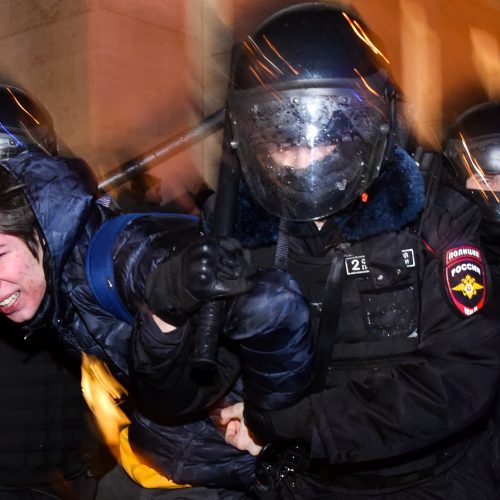 Maskvoje areštuojami protestuojantys A. Navalno šalininkai  © Scanpix nuotr.