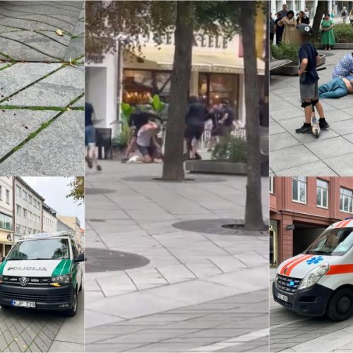 Žiaurios muštynės Laisvės alėjoje: kaukėta gauja lazdomis talžė mafijos veikėjus