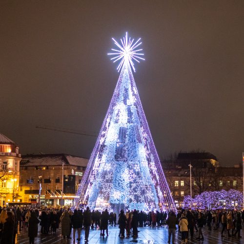 Kalėdų eglės įžiebimas Vilniuje 2021  © L. Balandžio/„BNS Foto“, S. Žiūros nuotr.