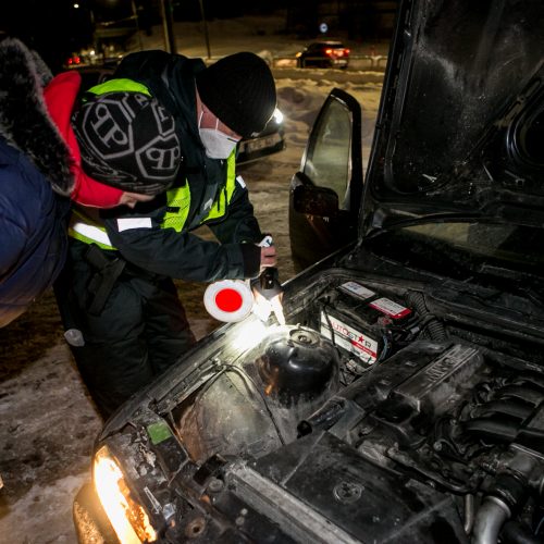 Kauno kelių policijos reidas, ieškant neblaivių vairuotojų  © Vilmanto Raupelio nuotr.