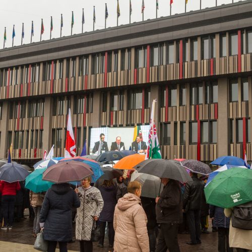 Piketas prieš planus dalį Kauno rajono teritorijos prijungti prie miesto  © Laimio Steponavičiaus nuotr.