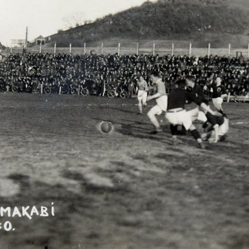 „Makabi“ stadiono vietą primins skulptūra Jonavos gatvėje  © Laimučio Brundzos nuotr.