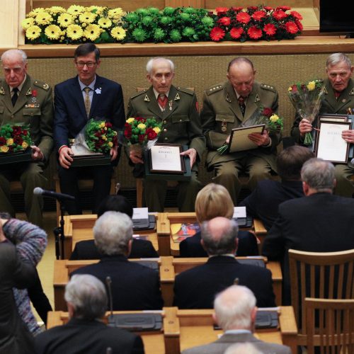 Laisvės premijos įteikimo partizanams ceremonija  © Dainiaus Labučio (ELTA), LR Seimo nuotr.